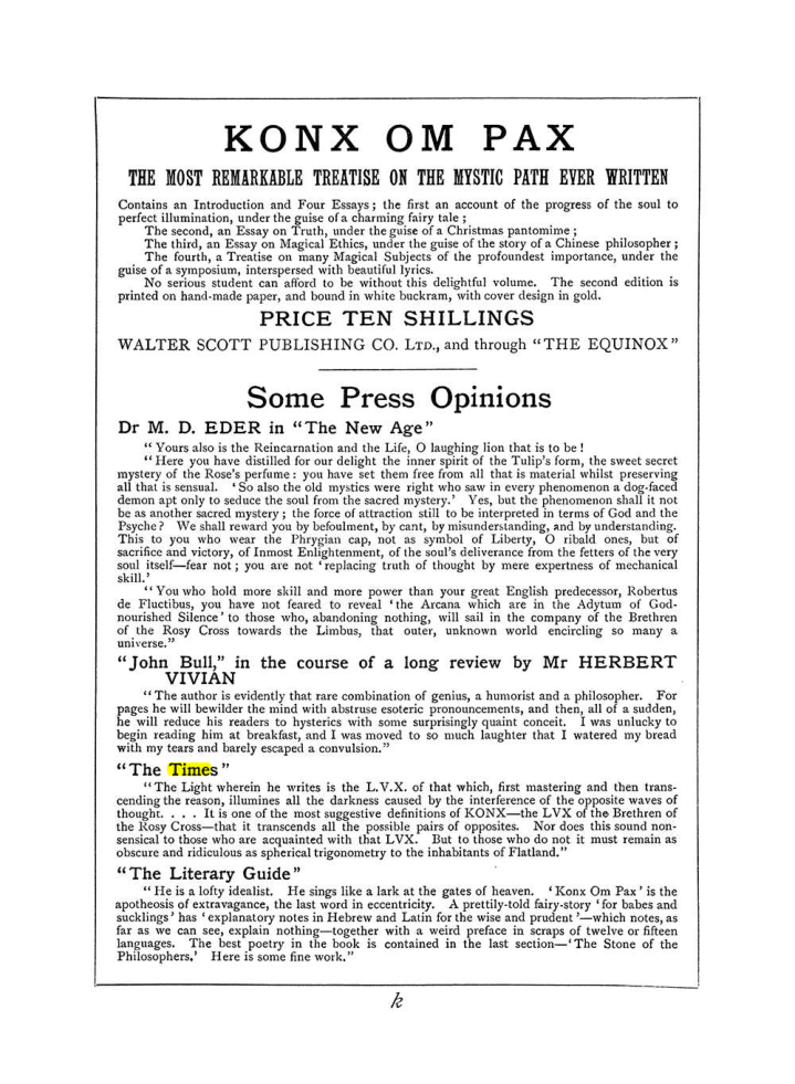 Original scan of The Equinox (Volume I, Number VI), PDF page 307