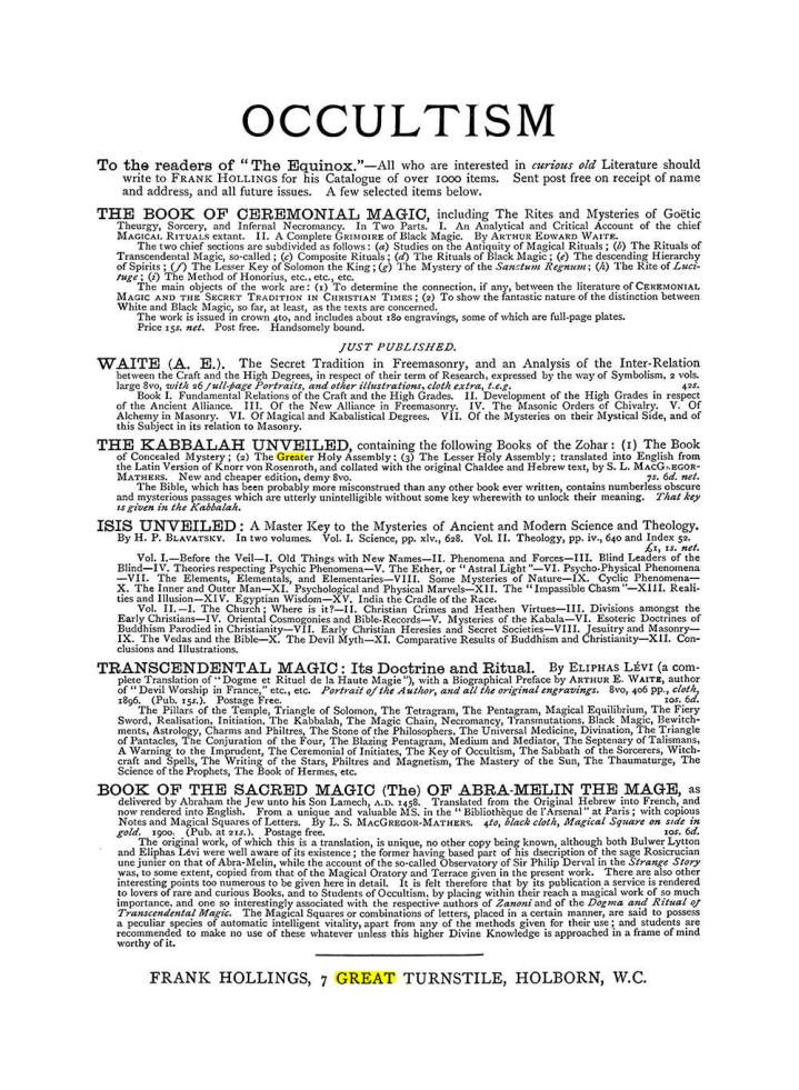 Original scan of The Equinox (Volume I, Number VI), PDF page 308