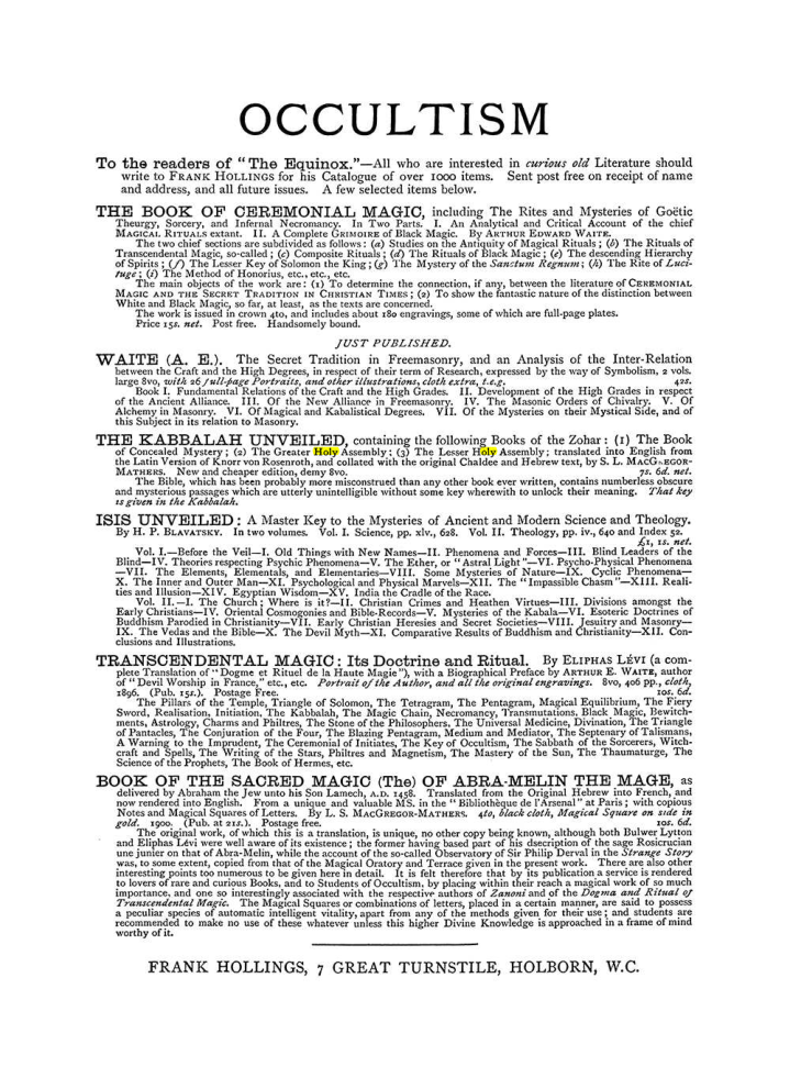 Original scan of The Equinox (Volume I, Number VI), PDF page 308