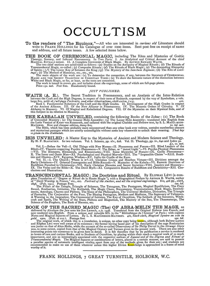 Original scan of The Equinox (Volume I, Number VI), PDF page 308