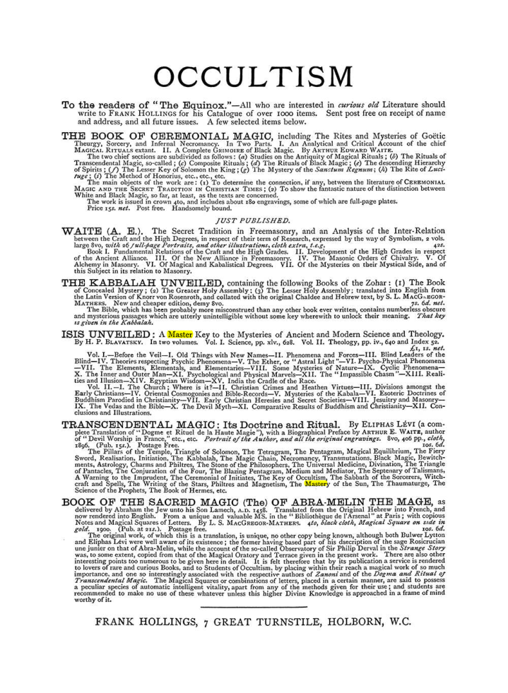 Original scan of The Equinox (Volume I, Number VI), PDF page 308