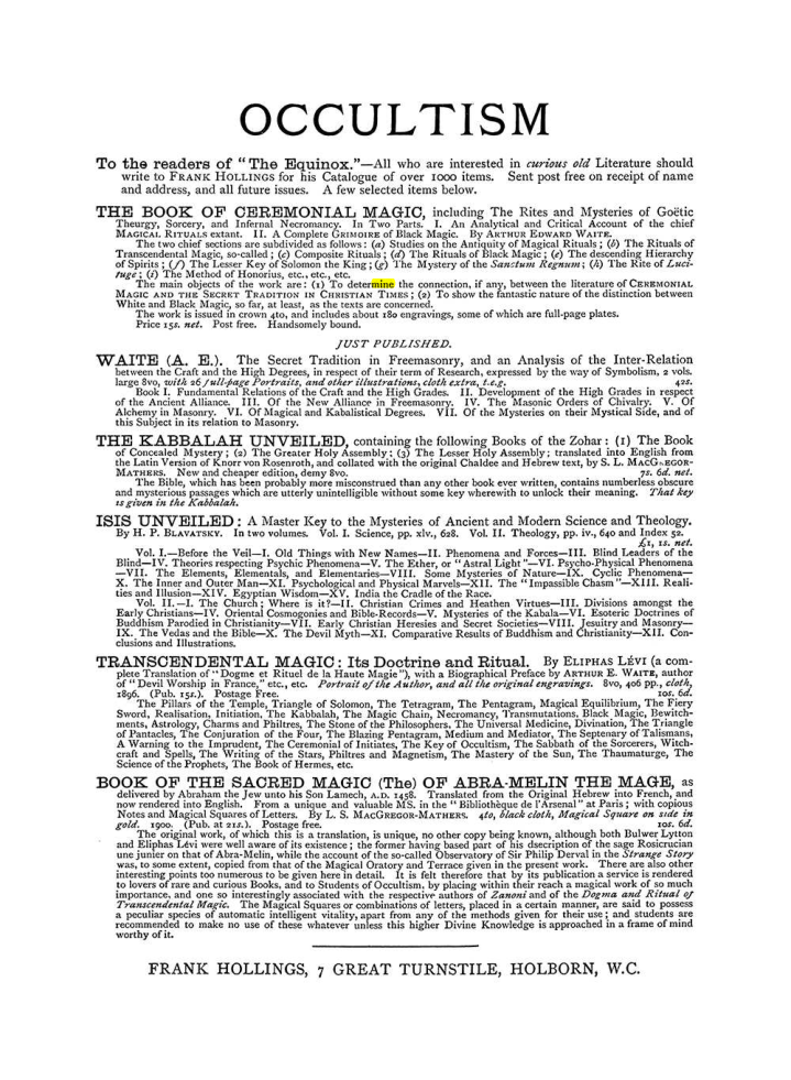 Original scan of The Equinox (Volume I, Number VI), PDF page 308
