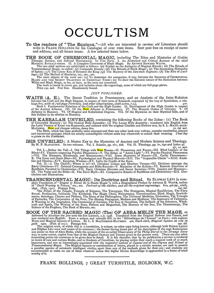 Original scan of The Equinox (Volume I, Number VI), PDF page 308