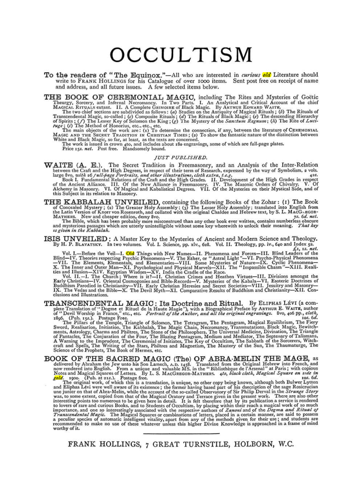 Original scan of The Equinox (Volume I, Number VI), PDF page 308