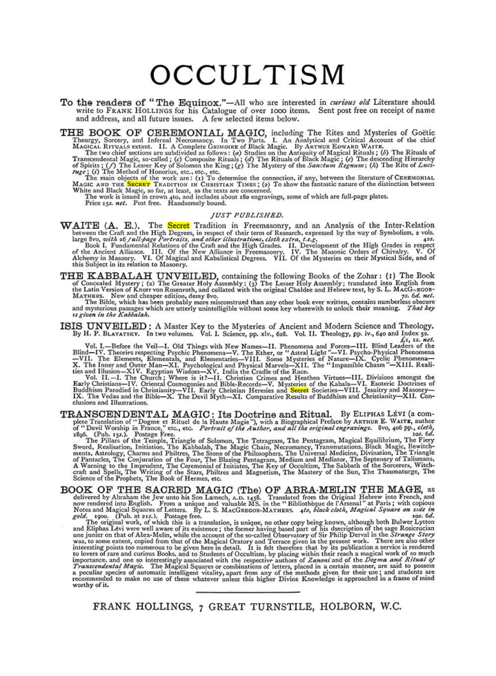 Original scan of The Equinox (Volume I, Number VI), PDF page 308