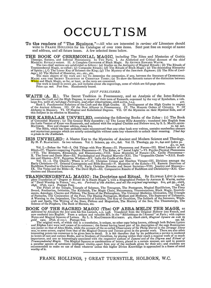 Original scan of The Equinox (Volume I, Number VI), PDF page 308