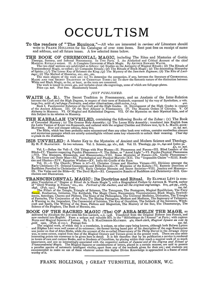 Original scan of The Equinox (Volume I, Number VI), PDF page 308