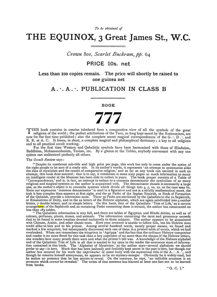 Original scan of The Equinox (Volume I, Number VI), PDF page 312