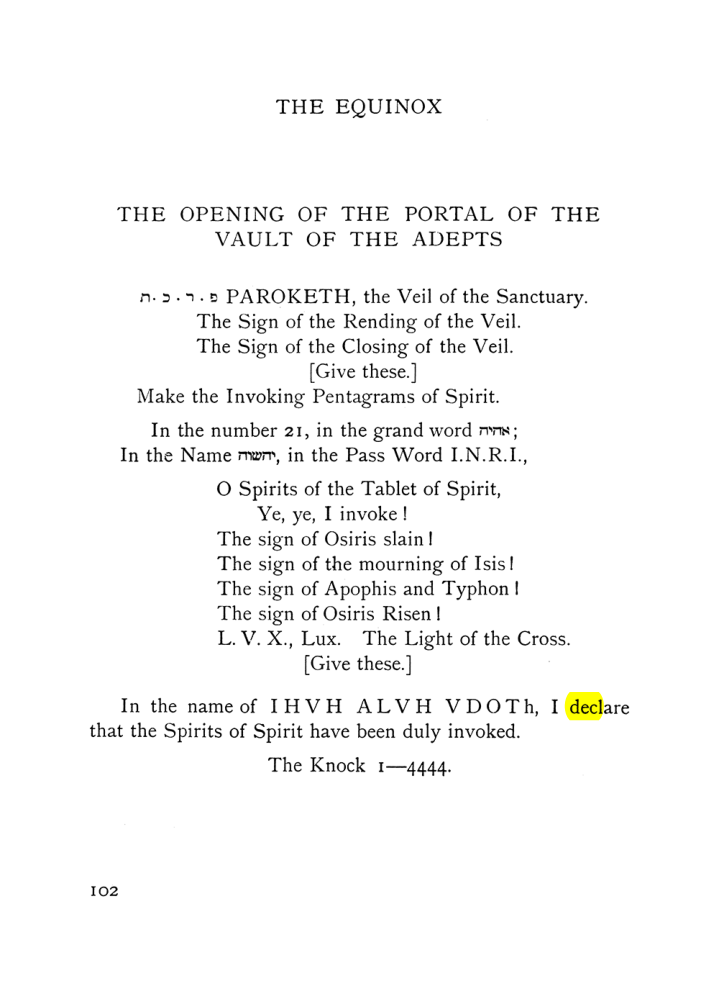 Original scan of The Equinox (Volume I, Number VII), PDF page 144