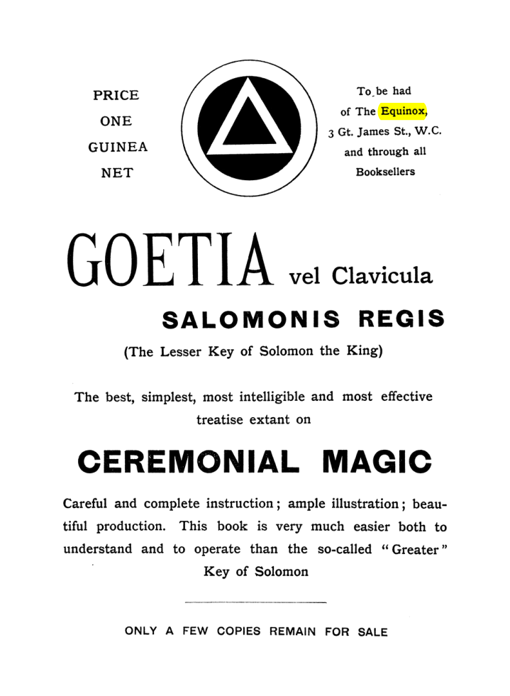 Original scan of The Equinox (Volume I, Number VII), PDF page 420