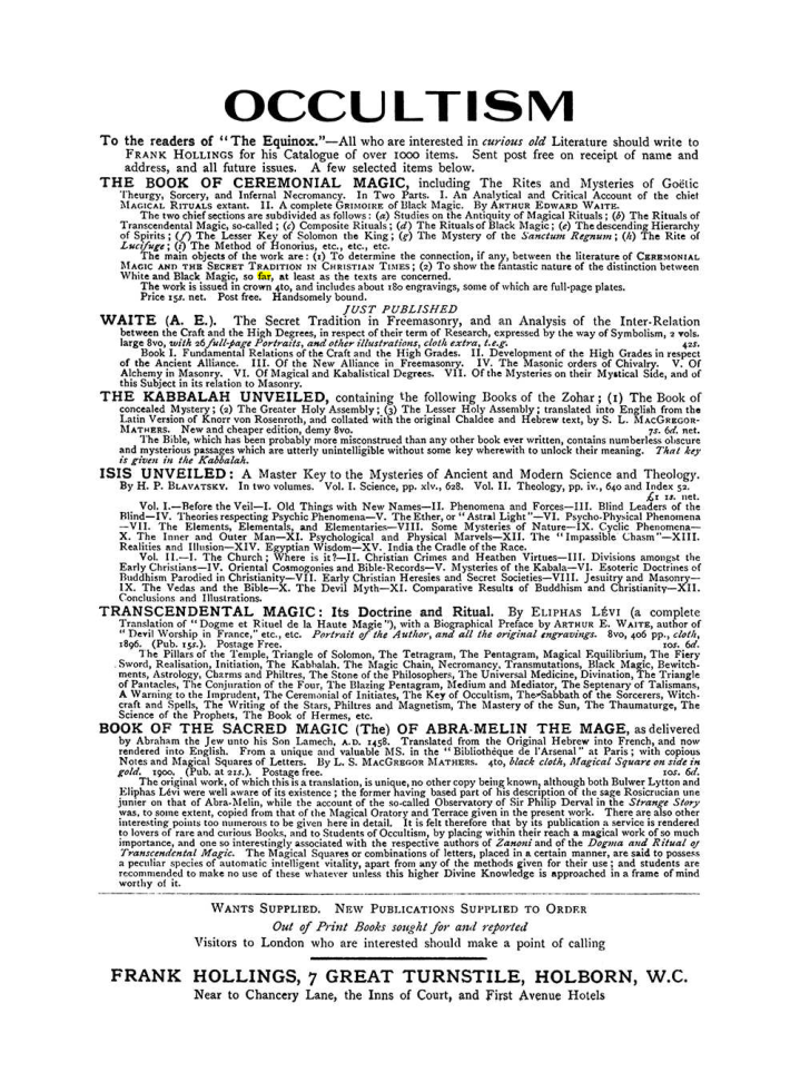 Original scan of The Equinox (Volume I, Number VII), PDF page 423