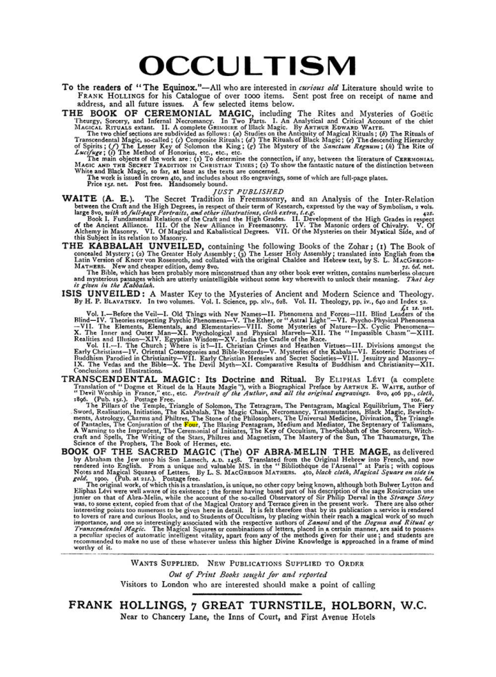 Original scan of The Equinox (Volume I, Number VII), PDF page 423