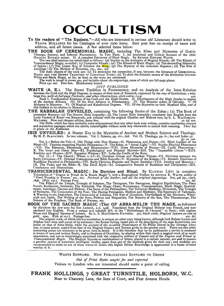 Original scan of The Equinox (Volume I, Number VII), PDF page 423