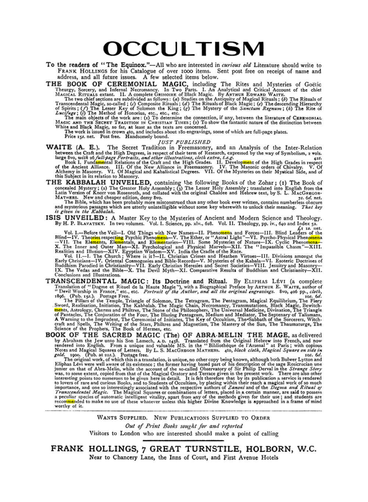 Original scan of The Equinox (Volume I, Number VII), PDF page 423
