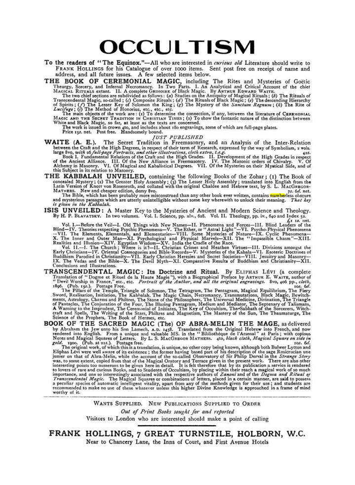Original scan of The Equinox (Volume I, Number VII), PDF page 423
