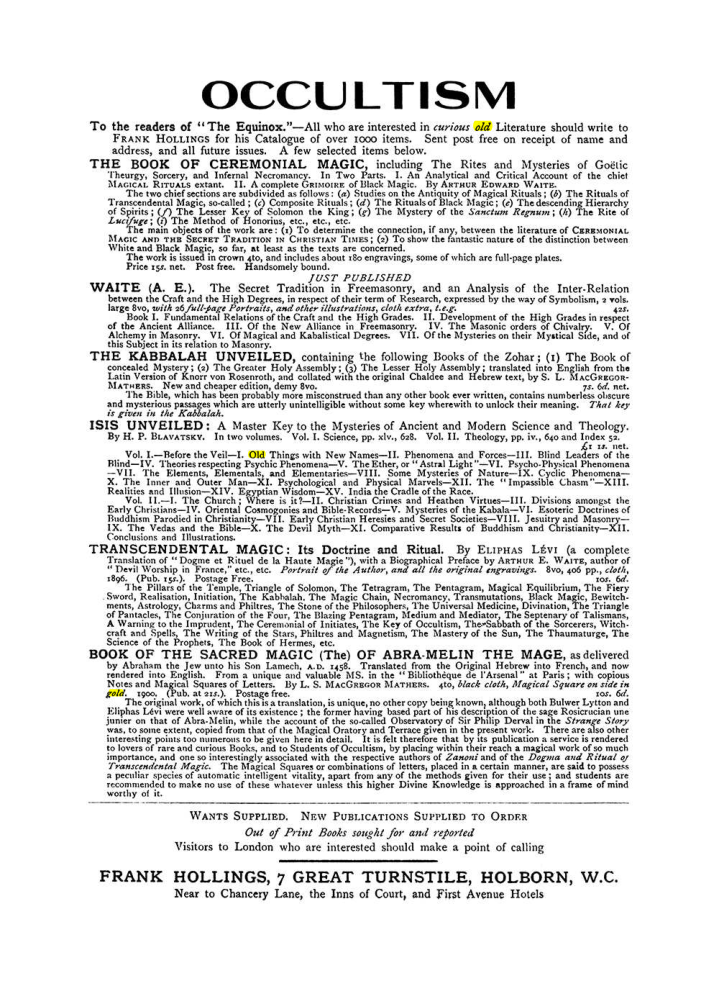 Original scan of The Equinox (Volume I, Number VII), PDF page 423