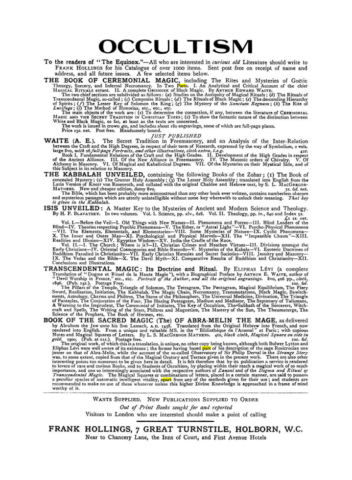 Original scan of The Equinox (Volume I, Number VII), PDF page 423