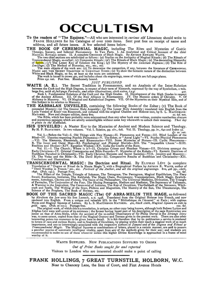 Original scan of The Equinox (Volume I, Number VII), PDF page 423
