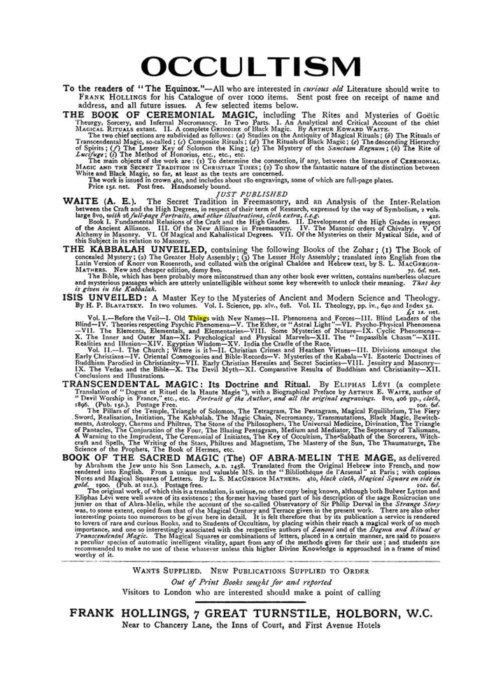 Original scan of The Equinox (Volume I, Number VII), PDF page 423