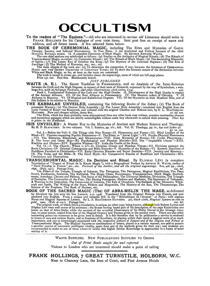 Original scan of The Equinox (Volume I, Number VII), PDF page 423