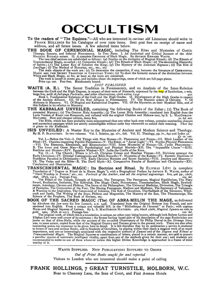 Original scan of The Equinox (Volume I, Number VII), PDF page 423