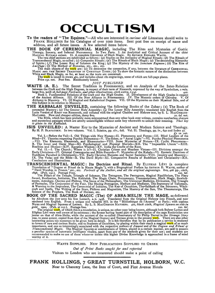 Original scan of The Equinox (Volume I, Number VII), PDF page 423