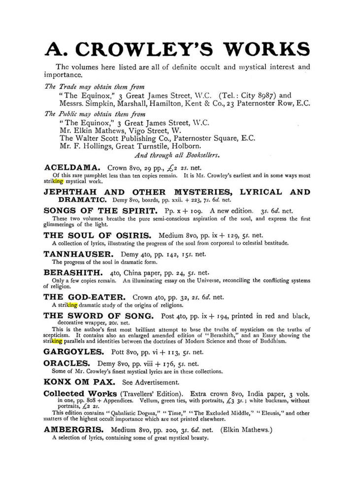 Original scan of The Equinox (Volume I, Number VII), PDF page 424