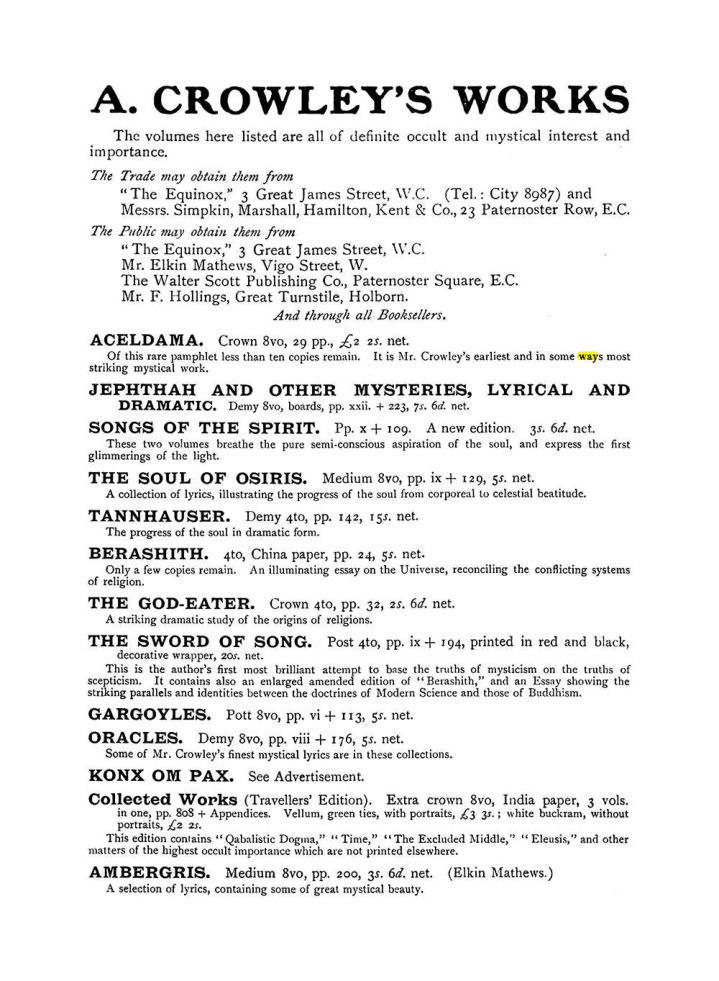 Original scan of The Equinox (Volume I, Number VII), PDF page 424