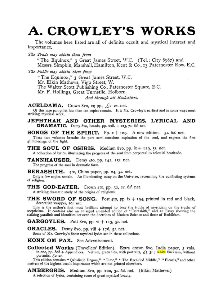 Original scan of The Equinox (Volume I, Number VII), PDF page 424