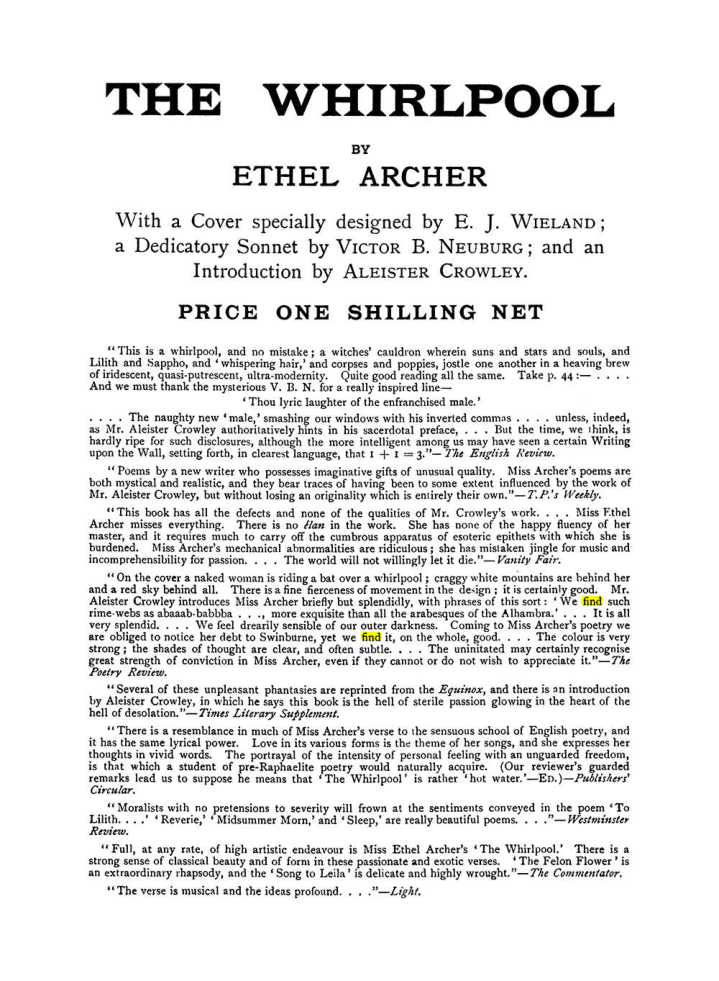 Original scan of The Equinox (Volume I, Number VII), PDF page 426