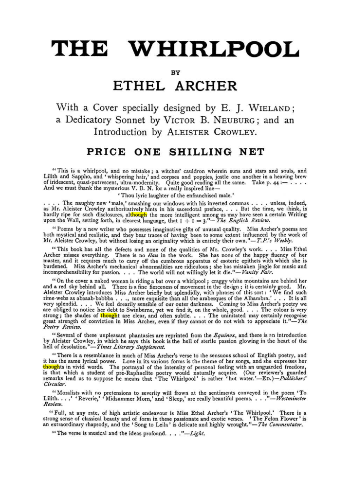 Original scan of The Equinox (Volume I, Number VII), PDF page 426