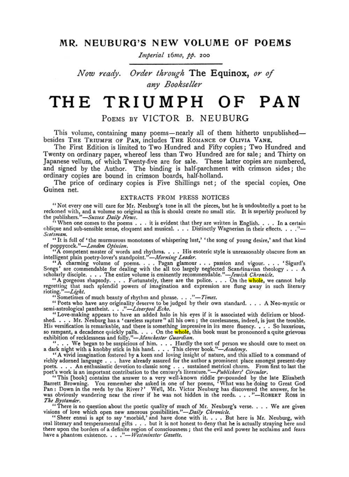 Original scan of The Equinox (Volume I, Number VII), PDF page 427