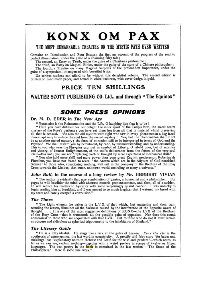 Original scan of The Equinox (Volume I, Number VII), PDF page 430
