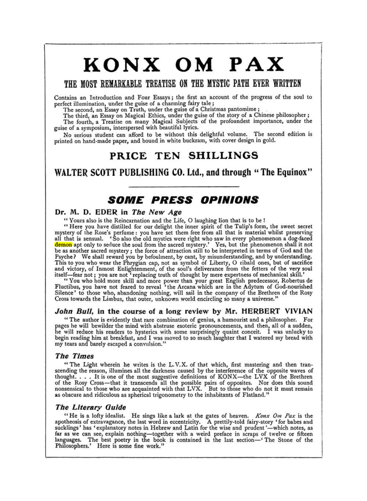 Original scan of The Equinox (Volume I, Number VII), PDF page 430