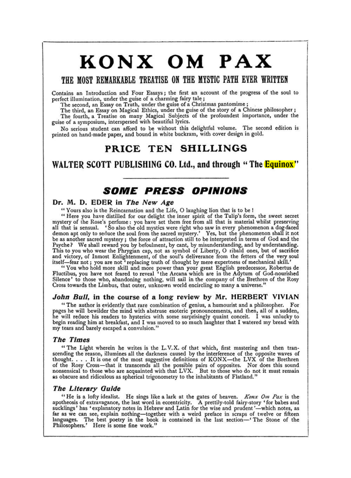 Original scan of The Equinox (Volume I, Number VII), PDF page 430
