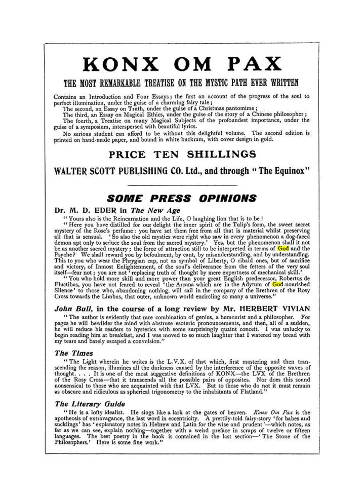 Original scan of The Equinox (Volume I, Number VII), PDF page 430