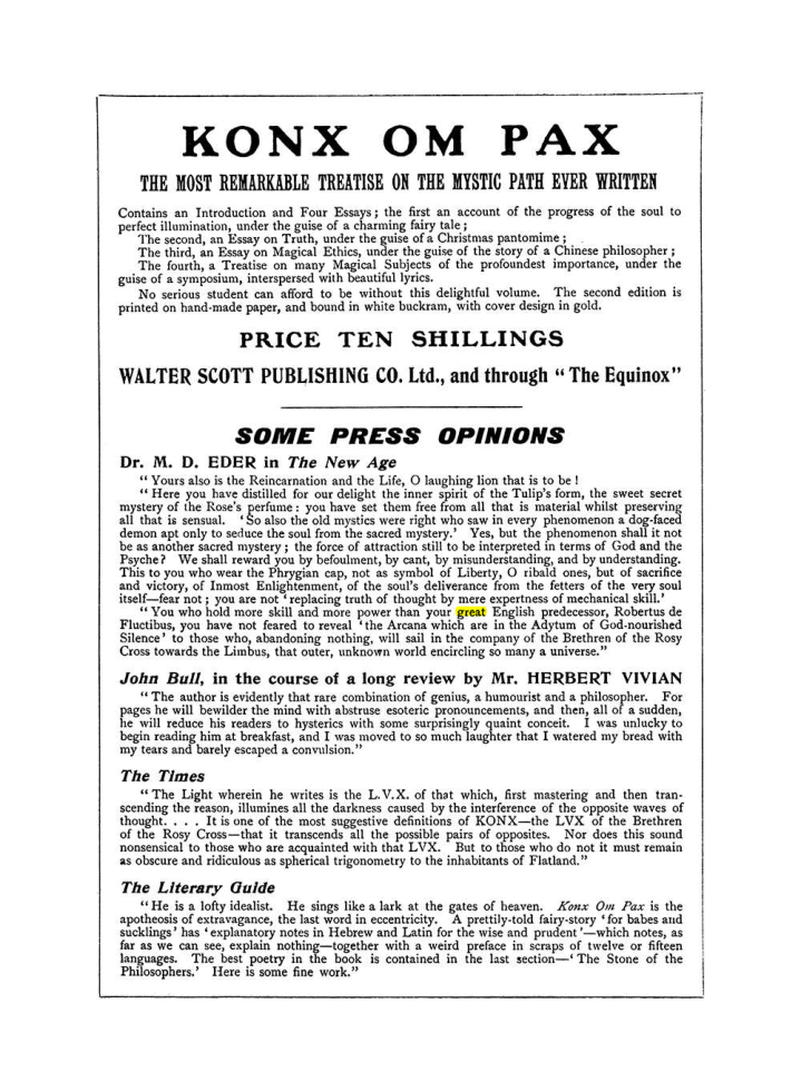 Original scan of The Equinox (Volume I, Number VII), PDF page 430