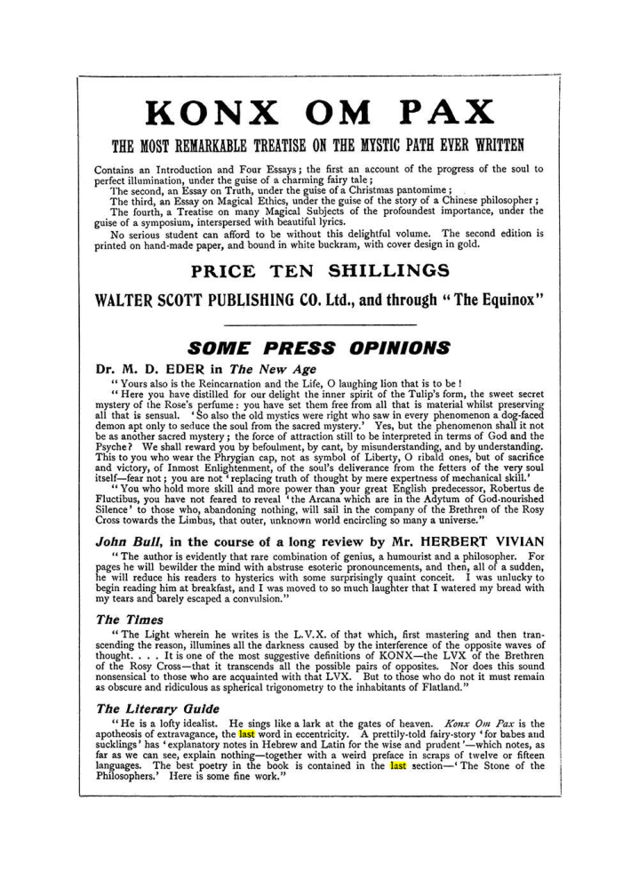 Original scan of The Equinox (Volume I, Number VII), PDF page 430