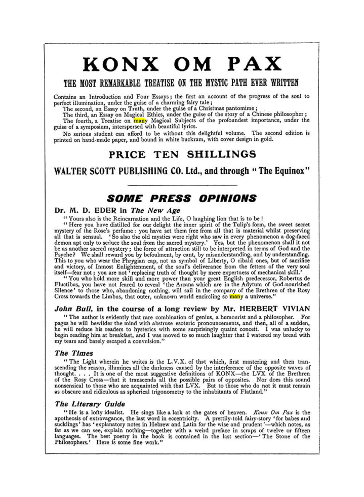 Original scan of The Equinox (Volume I, Number VII), PDF page 430