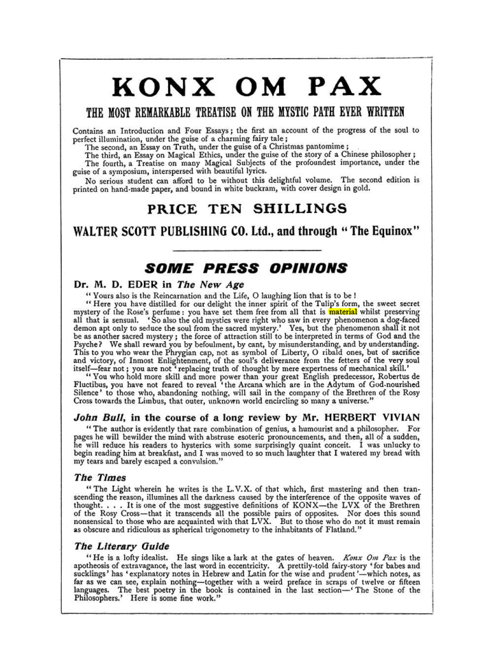 Original scan of The Equinox (Volume I, Number VII), PDF page 430