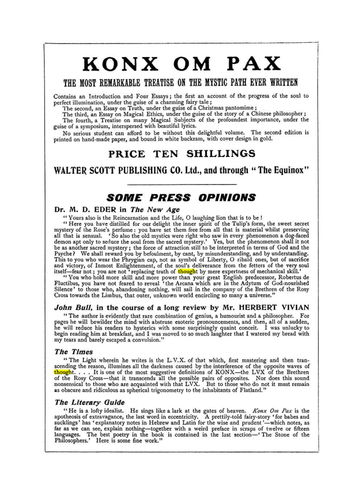 Original scan of The Equinox (Volume I, Number VII), PDF page 430