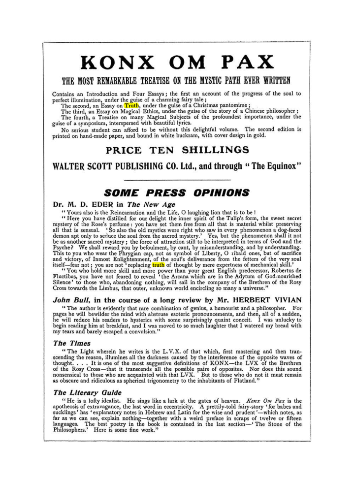 Original scan of The Equinox (Volume I, Number VII), PDF page 430
