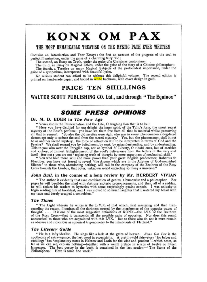 Original scan of The Equinox (Volume I, Number VII), PDF page 430
