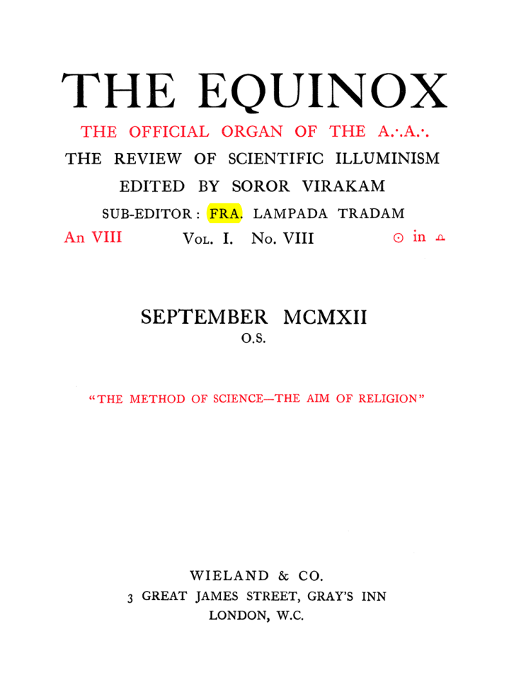 Original scan of The Equinox (Volume I, Number VII), PDF page 5