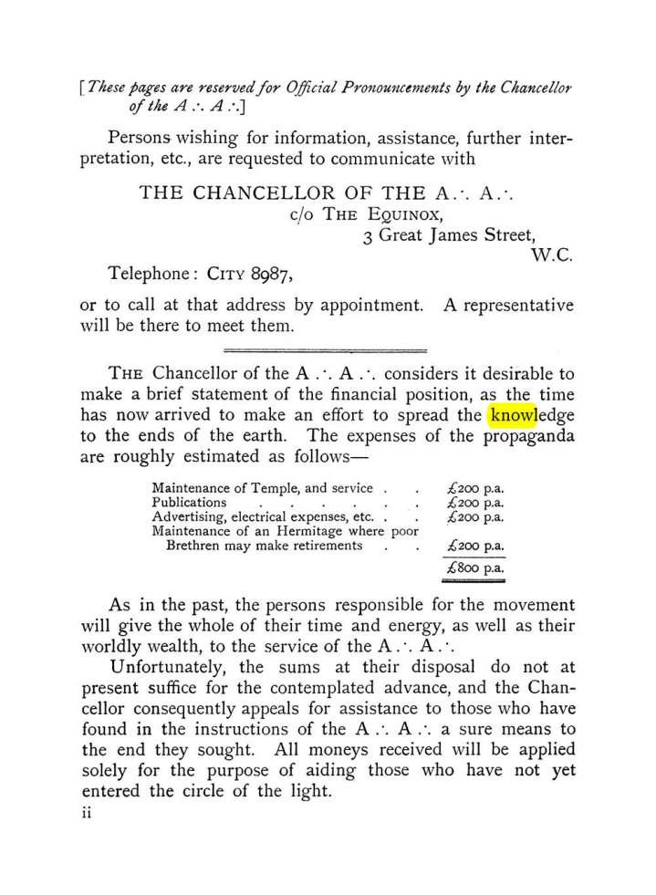 Original scan of The Equinox (Volume I, Number VII), PDF page 8
