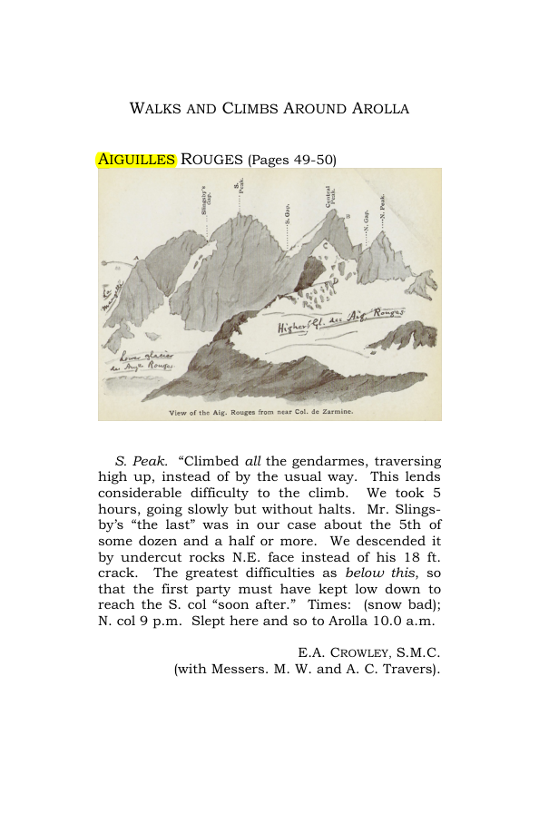 Original scan of Guide to the Walks & Climbs Around Arolla, PDF page 1
