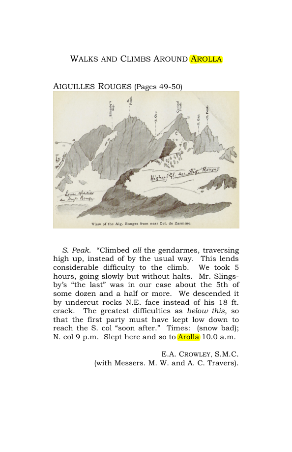 Original scan of Guide to the Walks & Climbs Around Arolla, PDF page 1