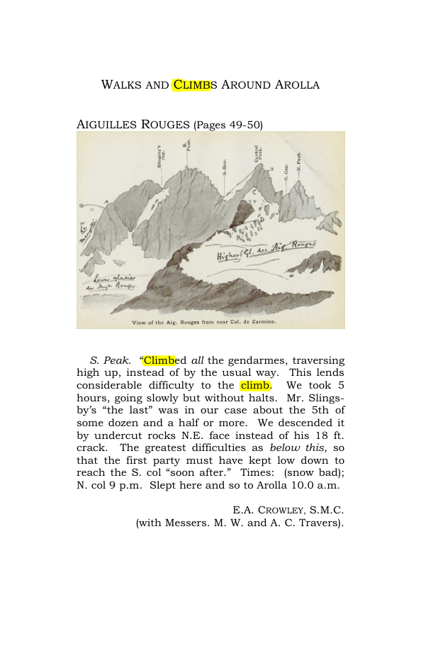 Original scan of Guide to the Walks & Climbs Around Arolla, PDF page 1