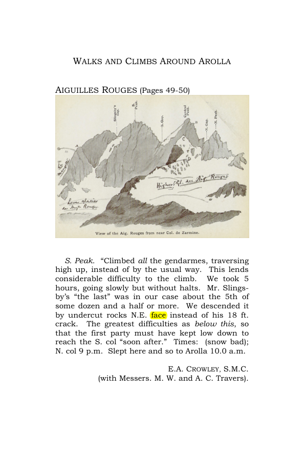 Original scan of Guide to the Walks & Climbs Around Arolla, PDF page 1