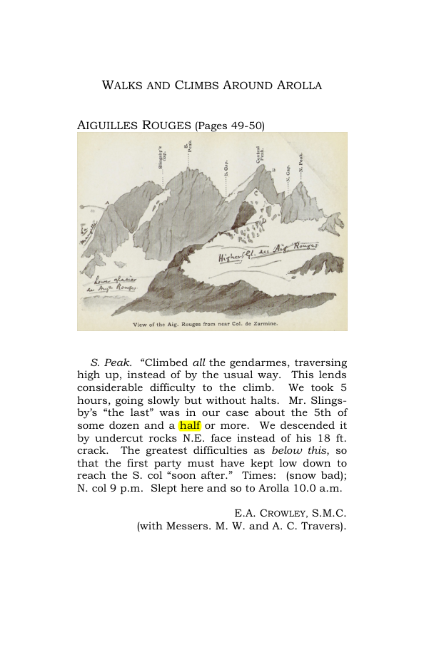 Original scan of Guide to the Walks & Climbs Around Arolla, PDF page 1